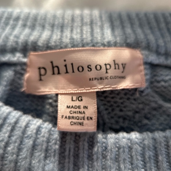 Philosophy Blue Cable Knit Sweater - Picture 2 of 7